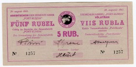 Estonia Port Kunda 5 Rubel 1941
Grabowski-ES15; UNC-