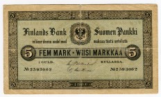 Finland 5 Markkaa 1886
A50b; F+