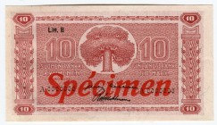 Finland 10 Mark 1945 Litt. B Specimen
P# 85s; UNC