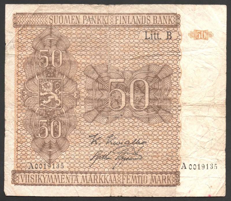 Finland 50 Markkaa 1945
P# 87; № A0019135
