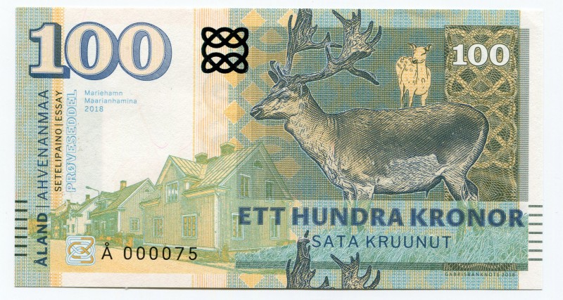 Finland 100 Kronor 2018 Specimen "Åland Islands"
Fantasy Banknote; Limited Edit...