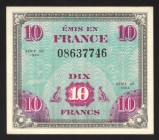 France 10 Francs 1944 
P# 116a; Military issue; aUNC
