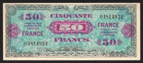France 50 Francs 1944 
P# 122a; Military issue; UNC-