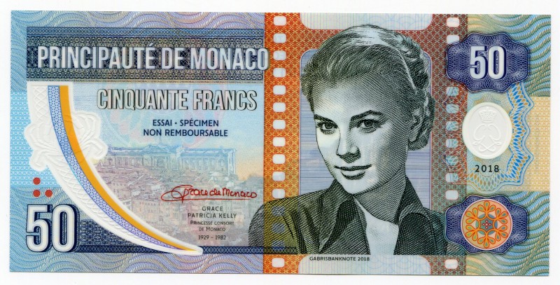 Monaco 50 Francs 2018 Specimen "Grace Kelly"
Fantasy Banknote; Limited Edition;...