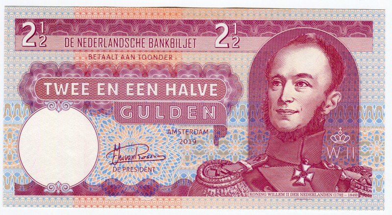 Netherlands 2-1/2 Gulden 2019 Specimen "King Willem II."
# A 000473A;Gabris ban...