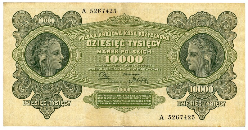 Poland 10000 Marek 1922 
P# 32; № A 5267425; AUNC