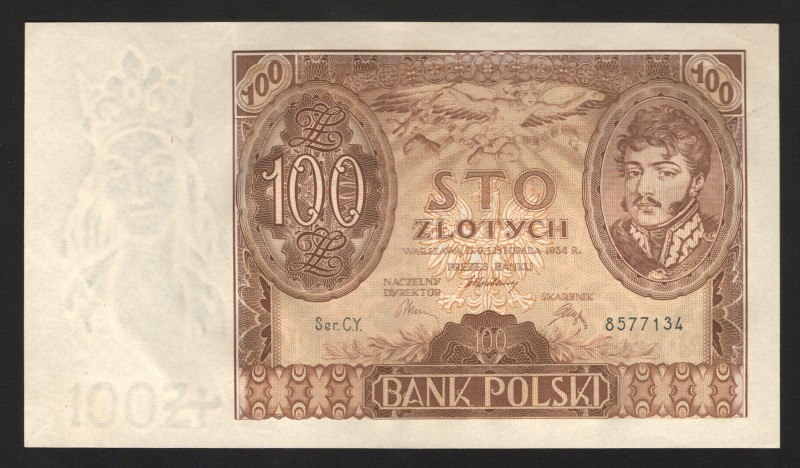 Poland 100 Zlotych 1934 
P# 75a; 8577134; aUNC