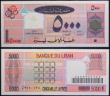 Lebanon 5000 Livres 1994
P# 71; № A022750125; UNC