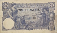 French Indochina 20 Piastres 1920
P# 41; Rare note. Very well restorated, crispy. In high collectable condition. Saigon, Vietnam.