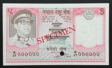 Nepal 5 Rupees 1974 Specimen
P# 23a; UNC