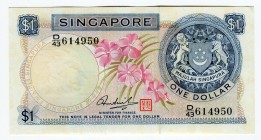 Singapore 1 Dollar 1972 (ND)
P# 1d; UNC