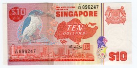 Singapore 10 Dollars 1979 
P# 11a; UNC