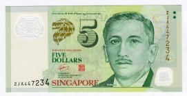 Singapore 5 Dollars 2010 
P# 47b - Signature: Goh Chok Tong. 1 square; UNC