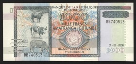 Burundi 1000 Francs 2000 
P# 39c; UNC