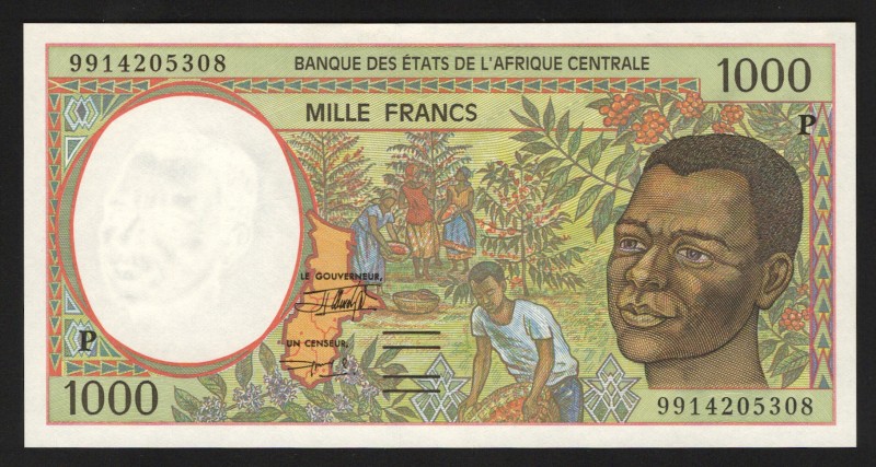Central African States Chad 1000 Francs 1999 
P# 602P; UNC