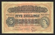 East Africa 5 Shillings 1957 Rare
P# 33; F
