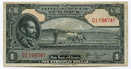 Ethiopia 1 Dollar 1945 
P# 12b; № DI 198741; VF