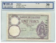 Tunisia 20 Francs 1941 
P# 6b; № W 3582 356; VF
