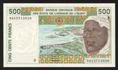 West African States Benin 500 Francs 1994 
P# 210B; UNC
