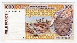 West African States 1000 Francs 1997 
P# 111A
