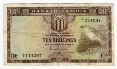Zambia 10 Shillings 1964 (ND) R!
P# 1a