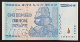 Zimbabwe 100 Trillion Dollars 2008 Cutting Error
P# 91; UNC
