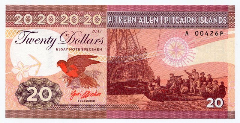 Pitcairn 20 Dollars 2017 Specimen "John Adams"
Fantasy Banknote; Limited Editio...