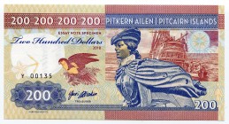 Pitcairn 200 Dollars 2018 Specimen " John Adams"
Fantasy Banknote; Limited Edition; Made by Matej Gábriš; BUNC