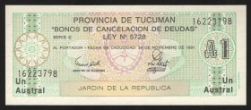 Argentina Tucuman 1 Austral 1985 
P# S2703; UNC