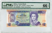 Belize 2 Dollars 1991 PMG 66 EPQ
P# 52b