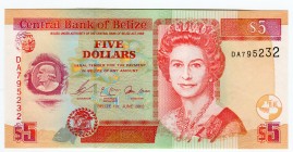 Belize 5 Dollars 2003 
P# 67a; UNC