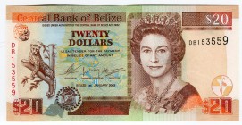 Belize 20 Dollars 2003 
P# 69a; UNC