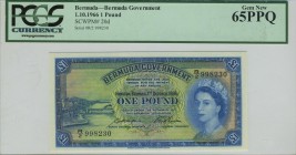 Bermuda 1 Pound 1966 PCGS65PPQ
P# 20d; UNC.