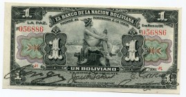 Bolivia 1 Boliviano 1911 
P# 103a; № J1 056886; XF