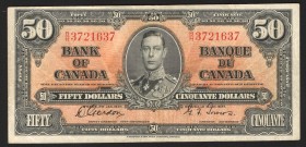 Canada 50 Dollars 1937 Rare
P# 63b; VF