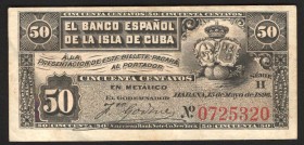 Cuba 50 Centavos 1896 
P# 46a; XF-aUNC