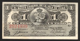 Cuba 1 Peso 1896 
P# 47a; UNC-