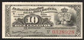 Cuba 10 Centavos 1897 
P# 52; UNC