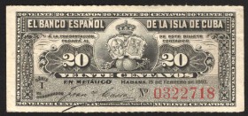 Cuba 20 Centavos 1897 
P# 53; UNC-