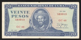 Cuba 20 Pesos 1988 
P# 105d; VF