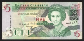 East Caribbean States 5 Dollars 2003 
P# 42l; UNC