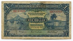 Trinidad and Tobago 1 Dollar 1939 
P# 5b; № 35C18909; VF