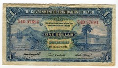 Trinidad and Tobago 1 Dollar 1943 
P# 5c