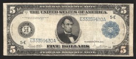 United States Federal Reserve Note 5 Dollars 1914 
P# 359bE; F