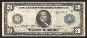 United States Federal Reserve Note 20 Dollars 1914 
P# 361bC; F