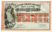 Uruguay 20 Pesos 1868 
P# S482; № 8844; XF