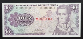 Venezuela 10 Bolivares 1981 Specimen B0000000
P# 60s; UNC