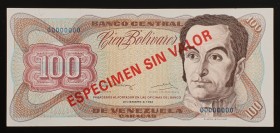 Venezuela 100 Bolivares 1992 Specimen 00000000
P# 66es; UNC