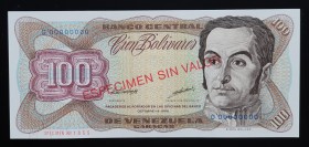 Venezuela 100 Bolivares 1998 Specimen №1855 13.10.1998
P# 66gs; UNC