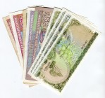 Maldives Lot of 10 Banknotes 
Various Dates & Denominations